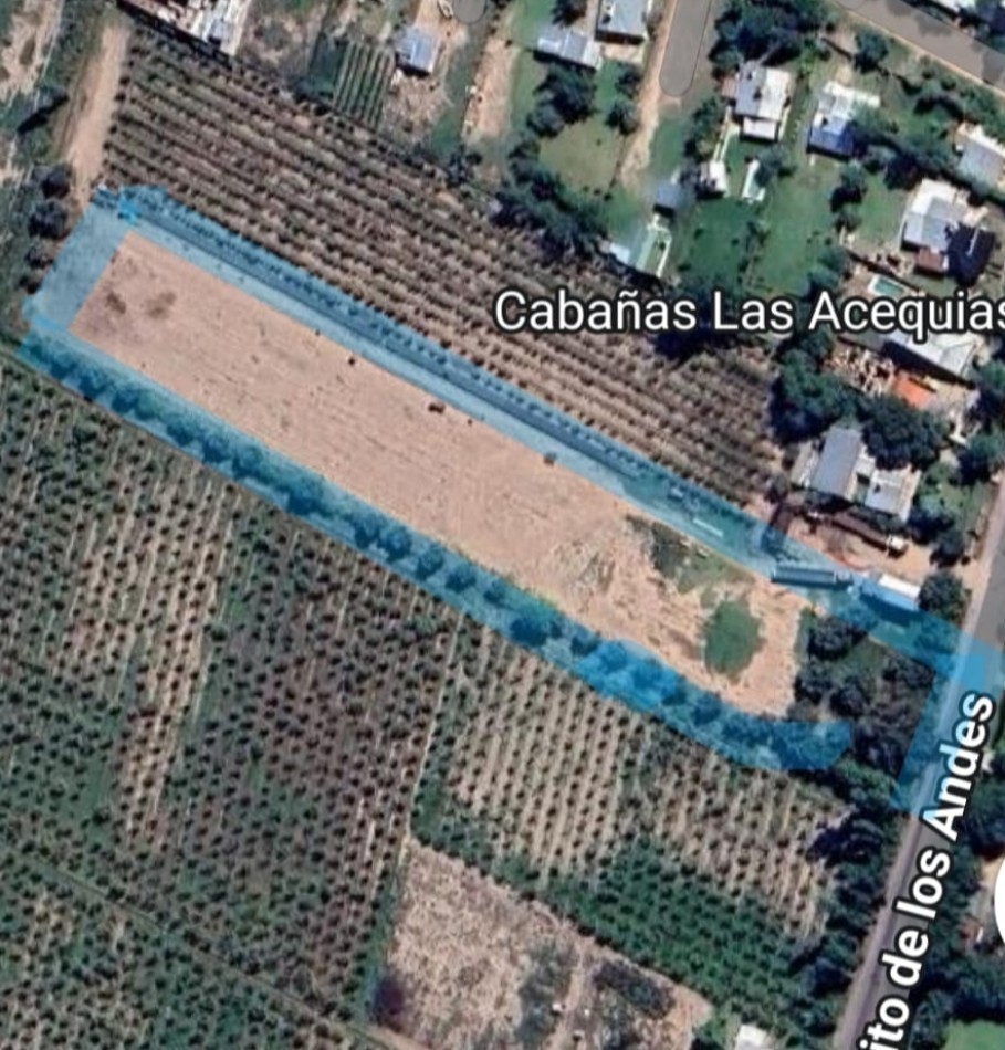 Vendo Lote 7400 m² con Avance pilastras con luz, puente, pozo, olivos. Sobre Ejercito de los Andes Rama Caida. Ejercito de los Andes. San Rafael. Mendoza 
