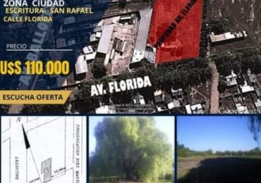 Vendo Lote de 4800 m² Sobre Av. Florida. San Rafael Idela inversion.